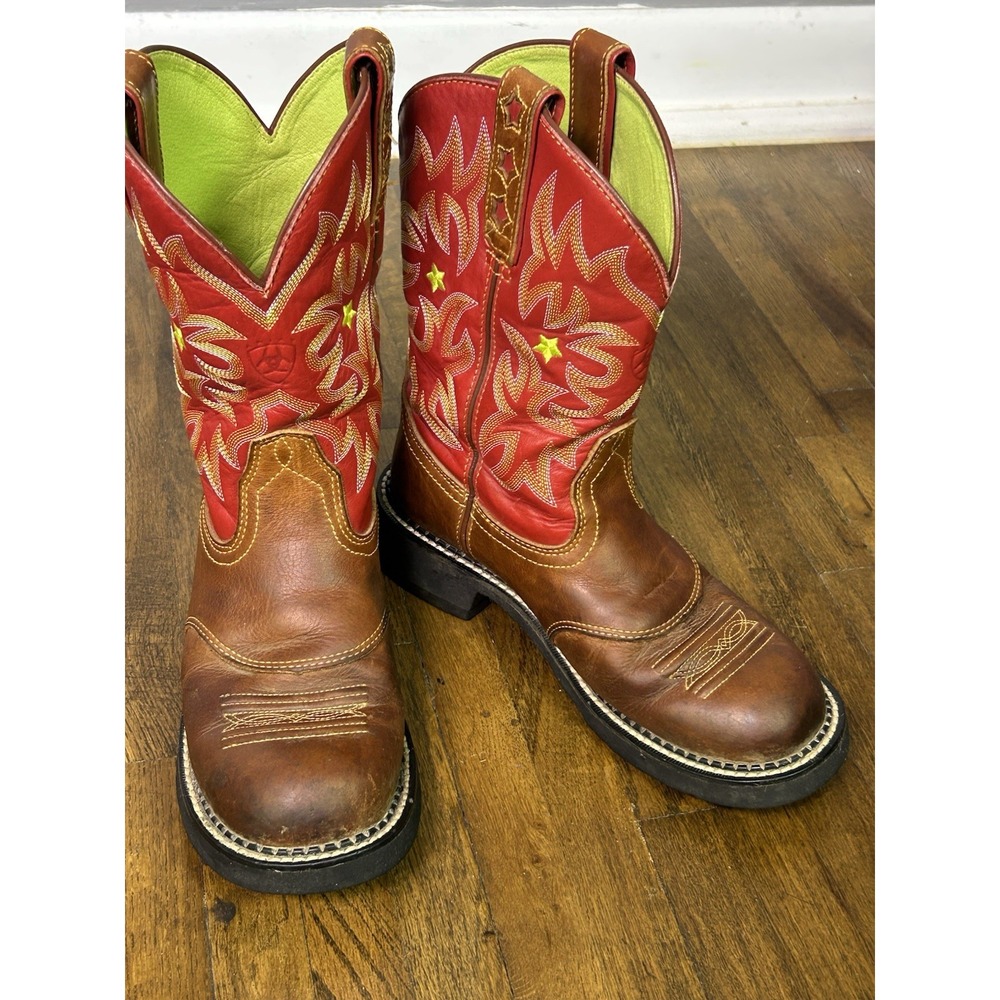 Women's Ariat Probaby Boots (Style 16762) in driftwood brown & red leather 8.5B